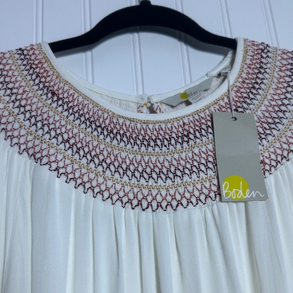 Boden Blouse Embroidered Neck & Cuffs Long Sleeves 20/22 NWT - Picture 11 of 12